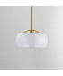 Glazed Single Pendant White/Natural Aged Brass