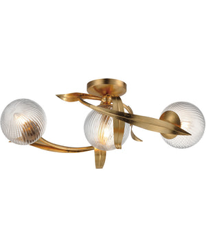 Firenze 3-Light Flush Mount Gold Leaf