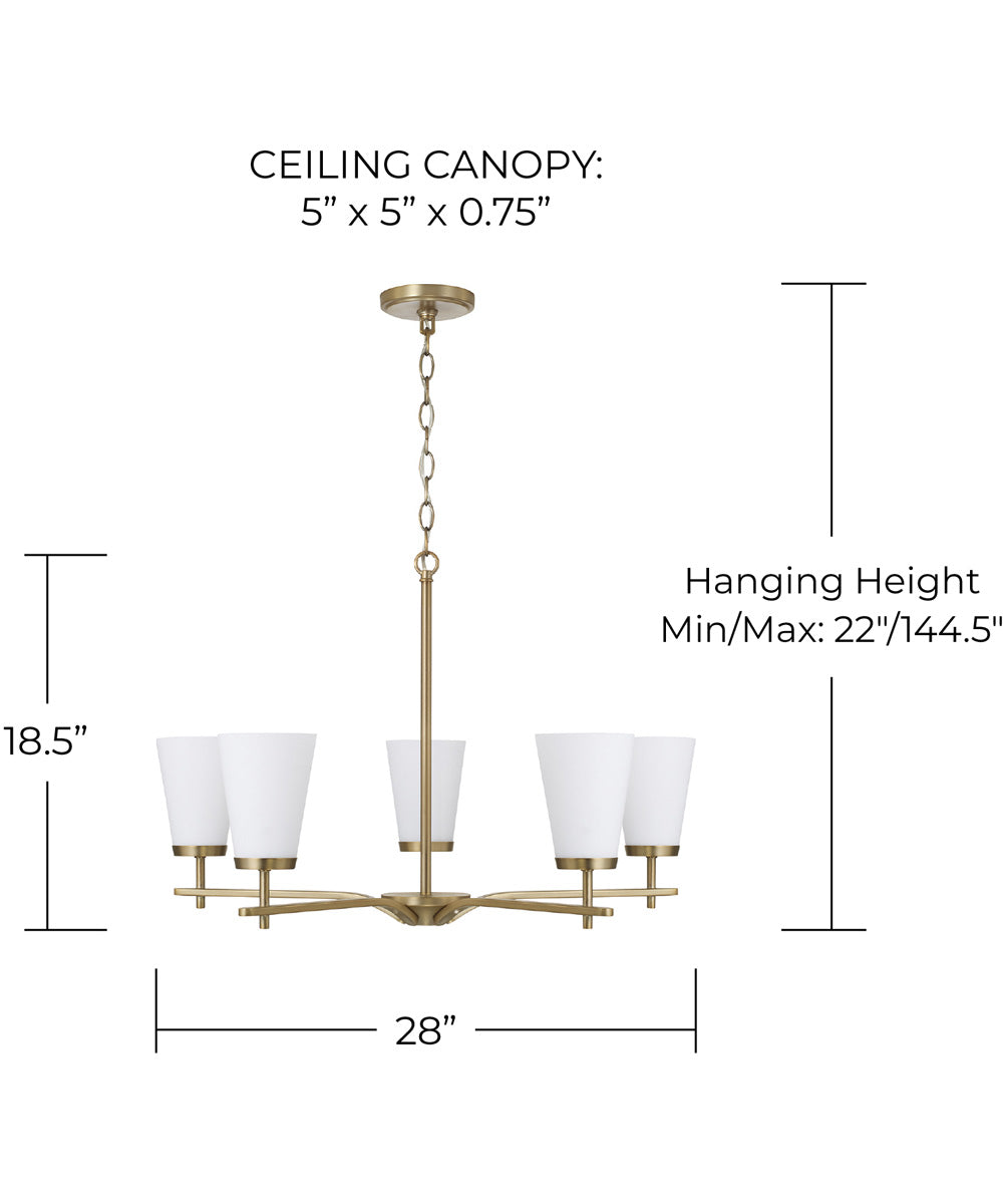 Drake 5-Light Chandelier Aged Brass
