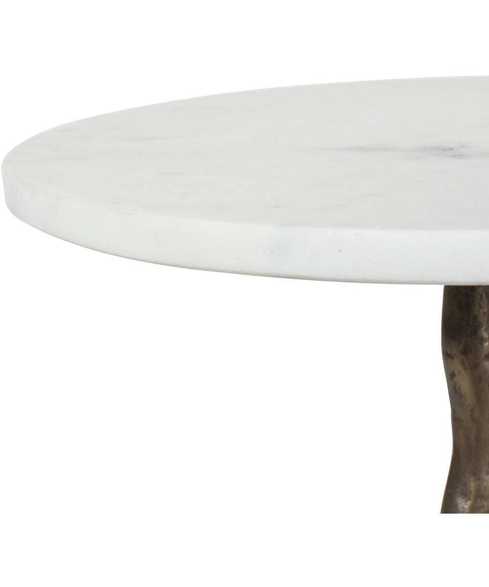 Calais White Marble Accent Table