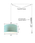 2 Light Swag Plug-In Pendant 14"w Island Paradise Blue with Diffuser, White Cord