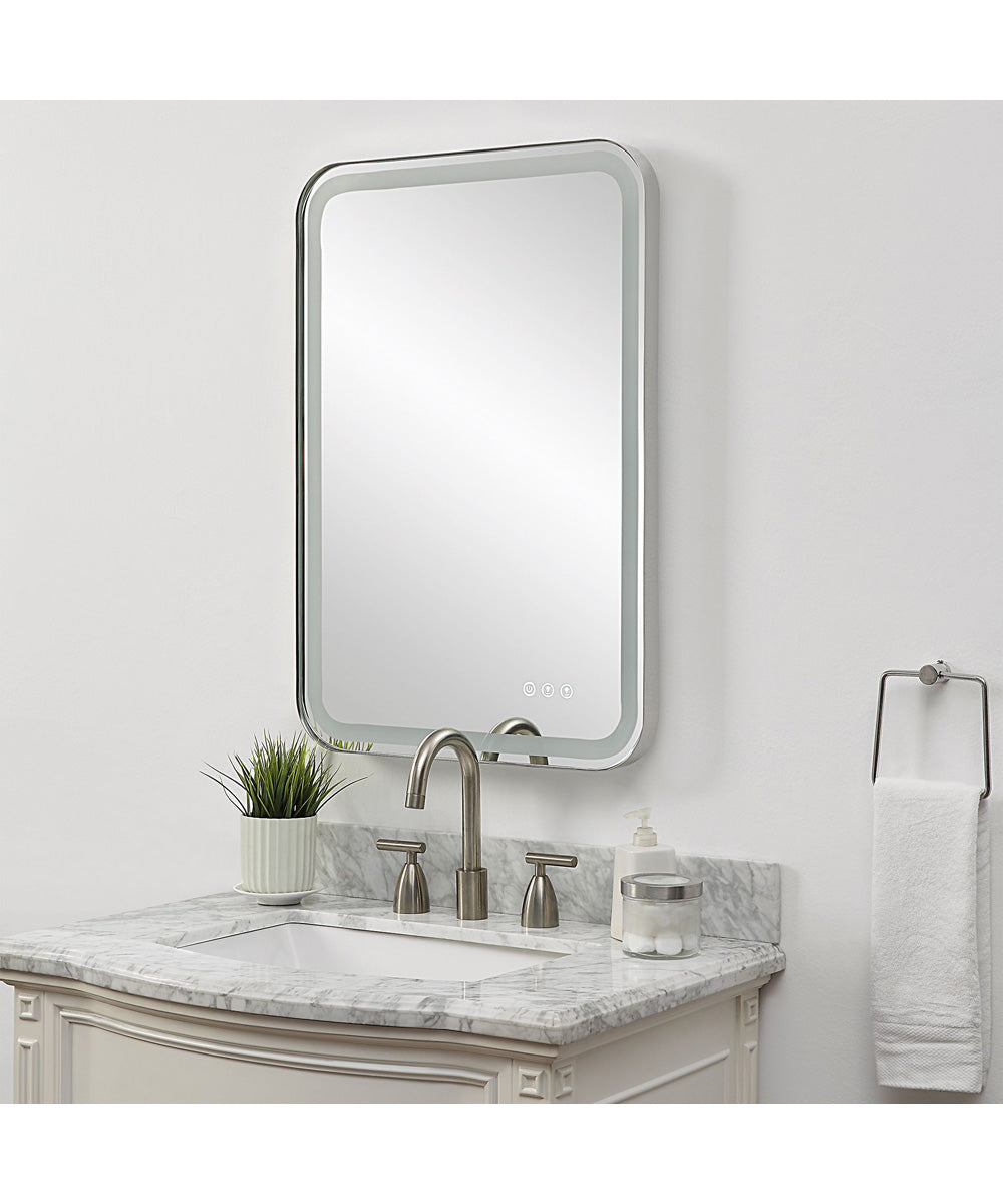 Crofton Lighted Nickel Vanity Mirror