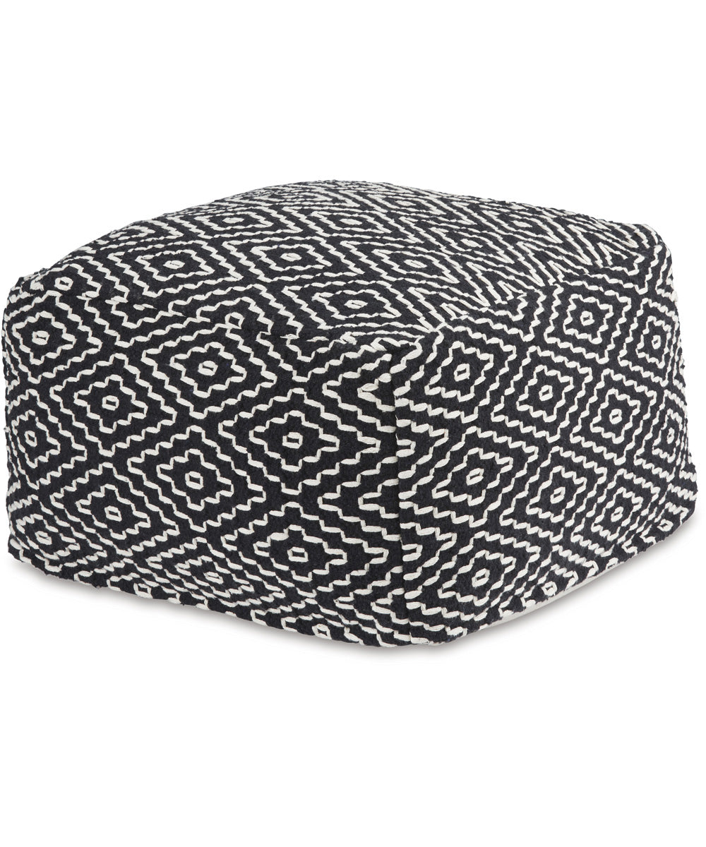 Jasett Pouf Black/Ivory