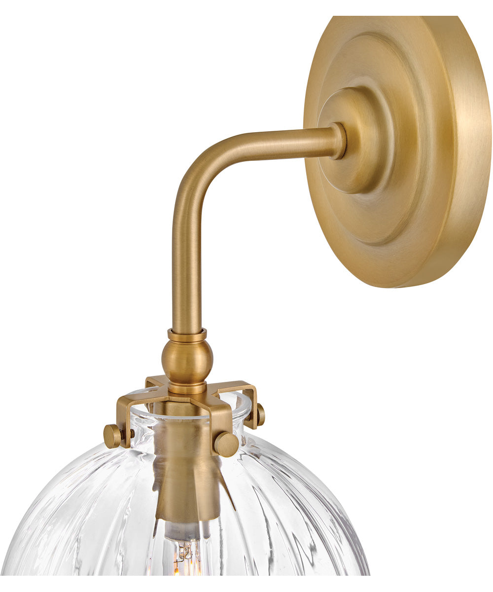 Helene 1-Light Medium Single Light Sconce in Lacquered Brass