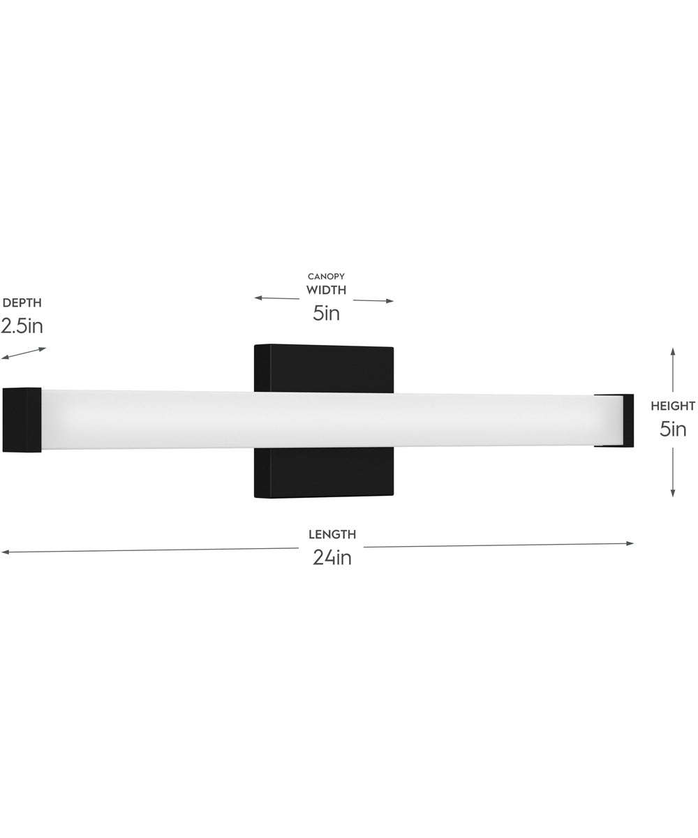 Phase 6.1 24 in. 5CCT Integrated LED Linear Vanity Light Black