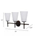 Catalina Pippa 24"W 3-Light Black Finish Vanity Light Fixture with Opal Glass Shades