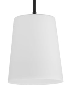 Clarion 1-Light Etched White Pendant P500429 Matte Black