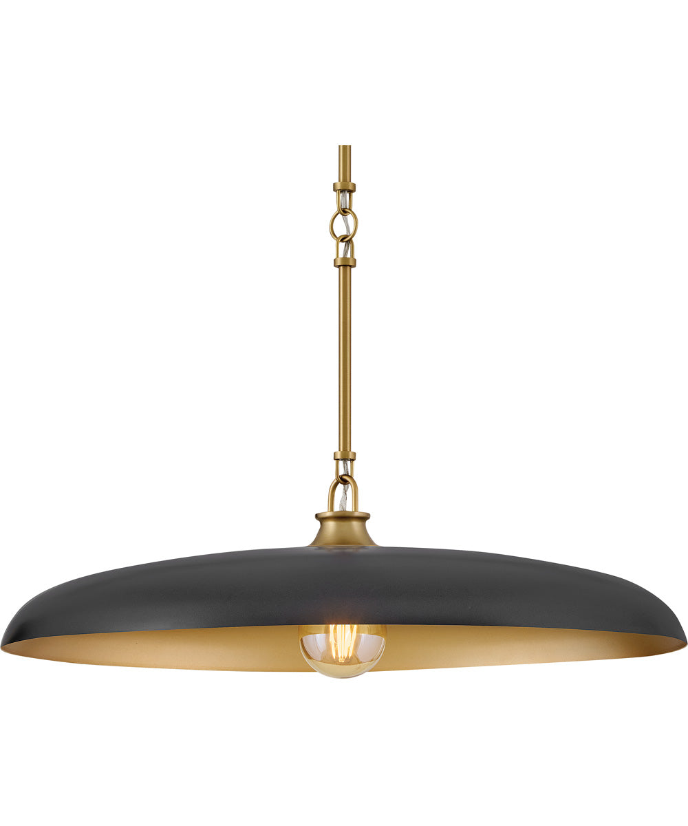 Sadie 1-Light Medium Dome Chandelier in Lacquered Brass