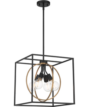 Kew Gardens 4 Light Pendant Matte Black