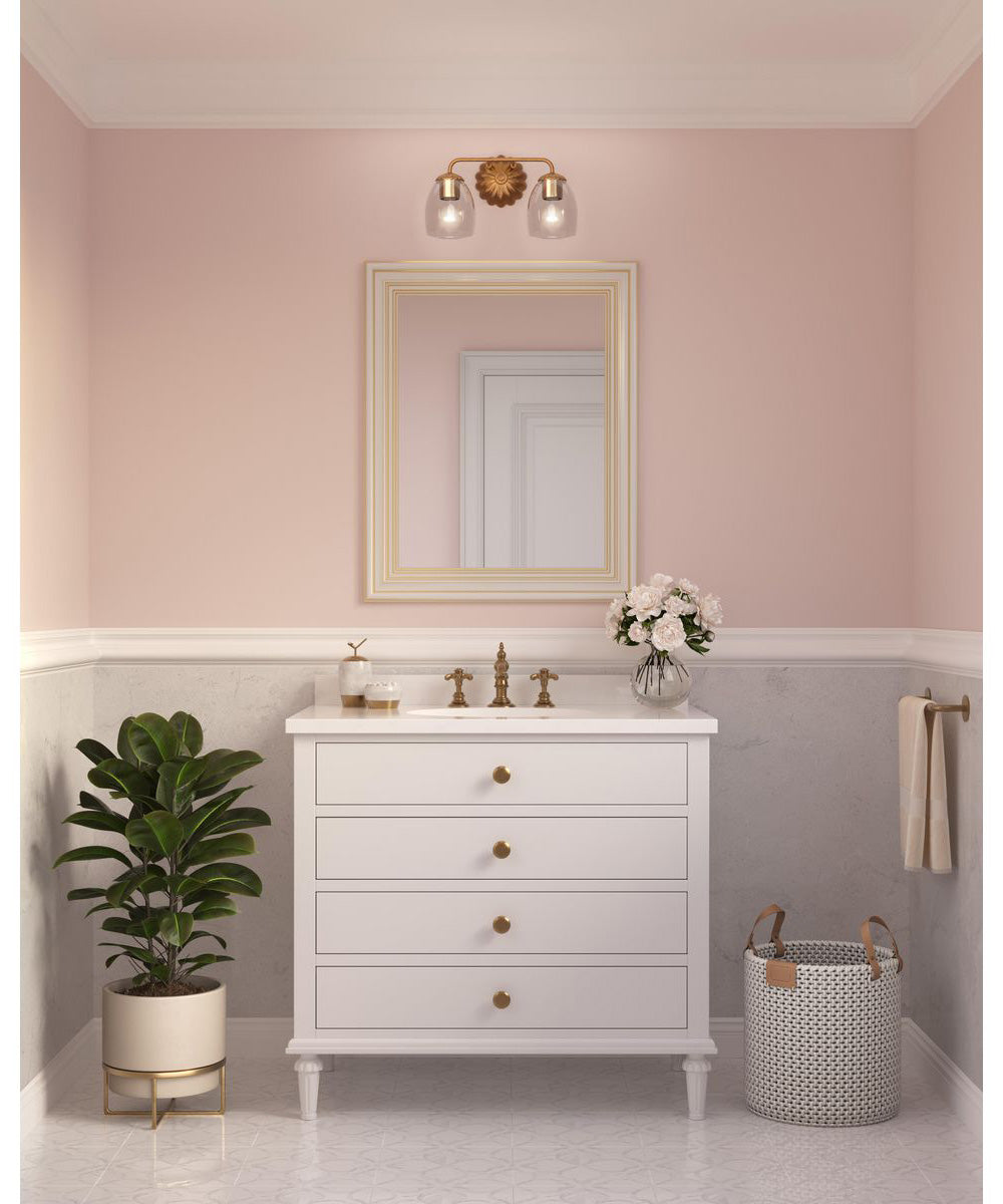 Quillan 2-Light Transitional Bath & Vanity Light Gold Ombre