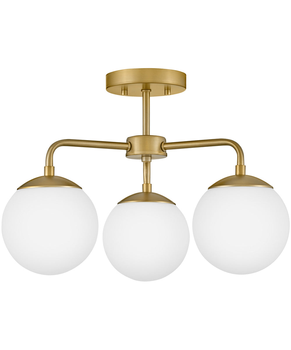 Julep 3-Light Medium Semi-Flush Mount in Lacquered Brass