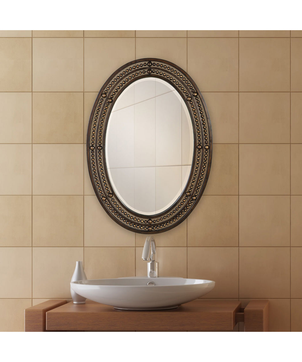 24x34" Wall Mirror in Distressed Oil Rubbed Bronze with Antique Gold