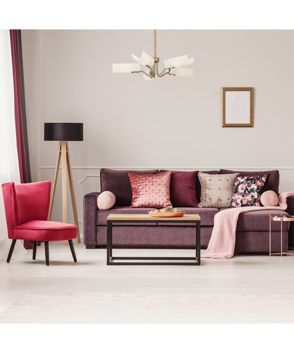 Manhasset 5 Light Chandelier Old Satin Brass