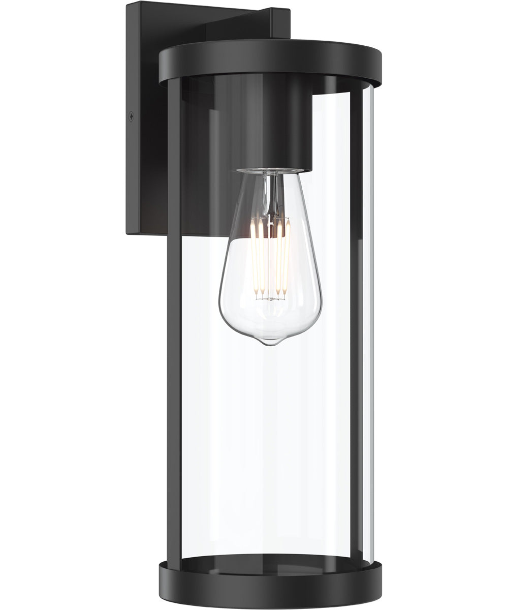 Kagen Large Outdoor Wall Light with Clear Glass Panels Matte Black