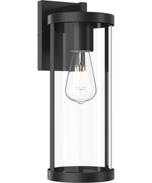 Kagen Large Outdoor Wall Light with Clear Glass Panels Matte Black