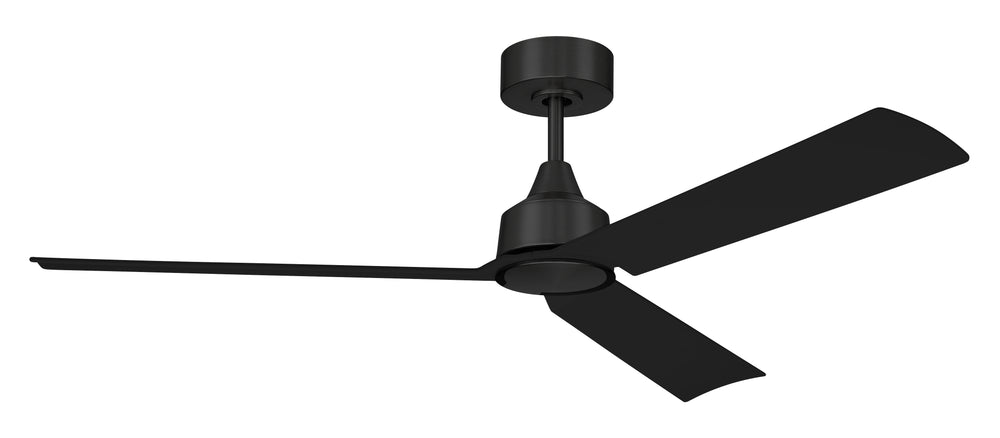 Charming 52" 3-Blade Indoor/Outdoor Damp Rated Ceiling Fan Fan Flat Black