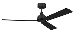 Charming 52" 3-Blade Indoor/Outdoor Damp Rated Ceiling Fan Fan Flat Black