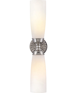 Alexis 2-Light Large Two Light Sconce in Polished Nickel