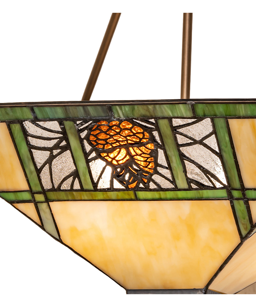 17" Square Pinecone Ridge Semi-Flush Mount