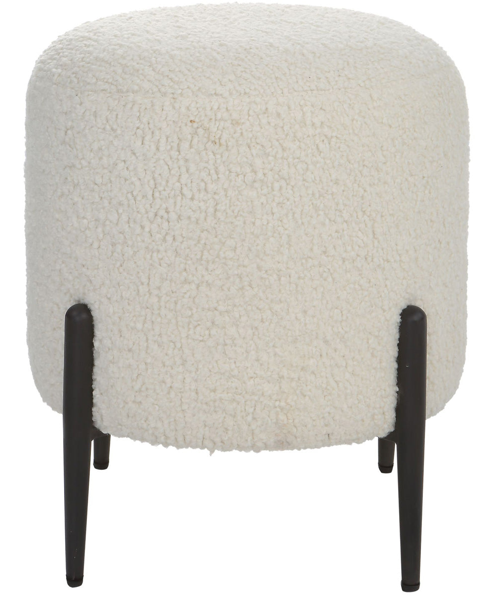Arles White Shearling Ottoman