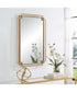 22x34" Wall Mirror in Brushed Gold with Subtle Silver