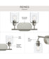 Reines 2-Light Bath Vanity with Clear Glass Shades Brushed Nickel