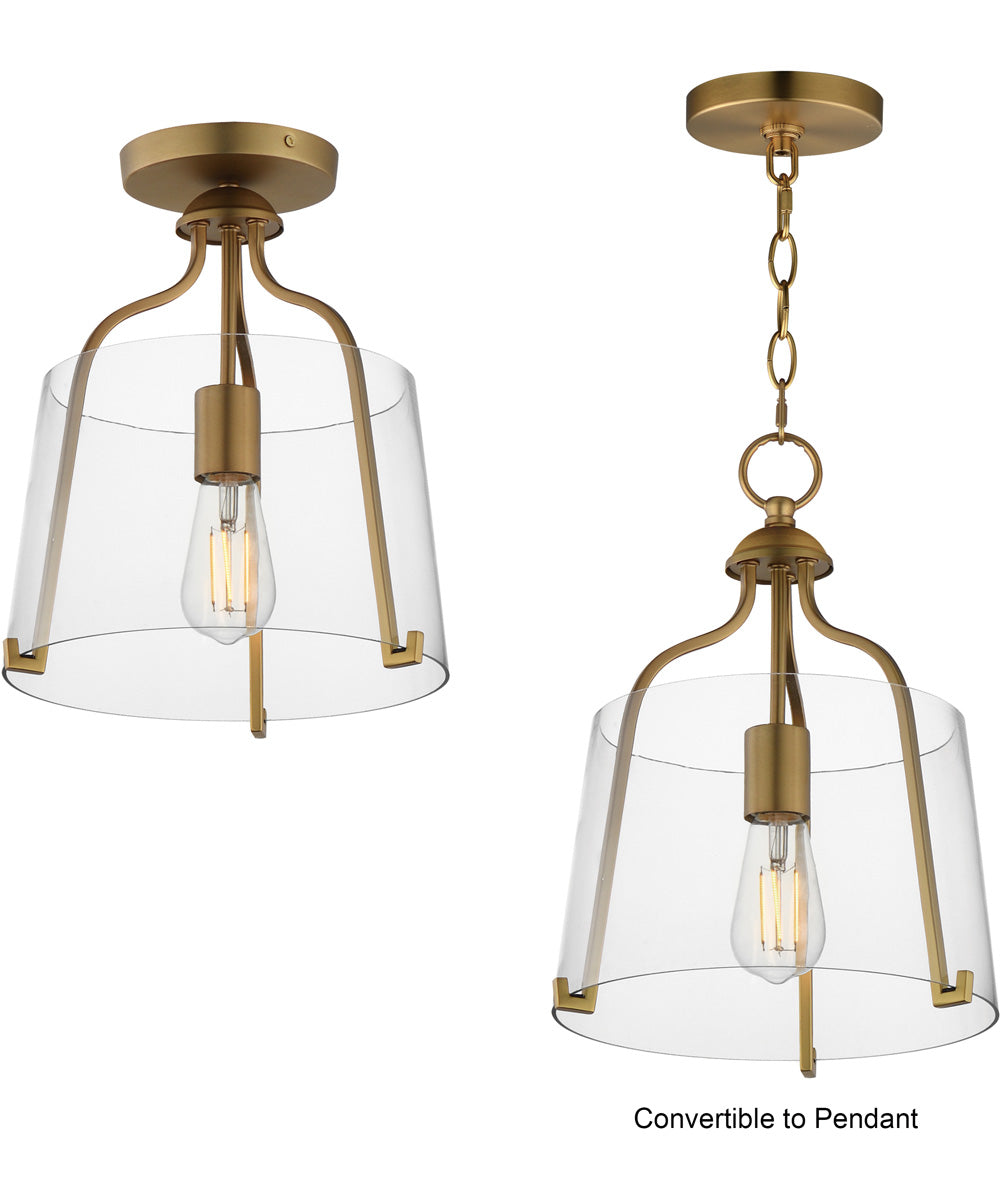 Bellmore 1-Light Pendant/Semi Flush Natural Aged Brass