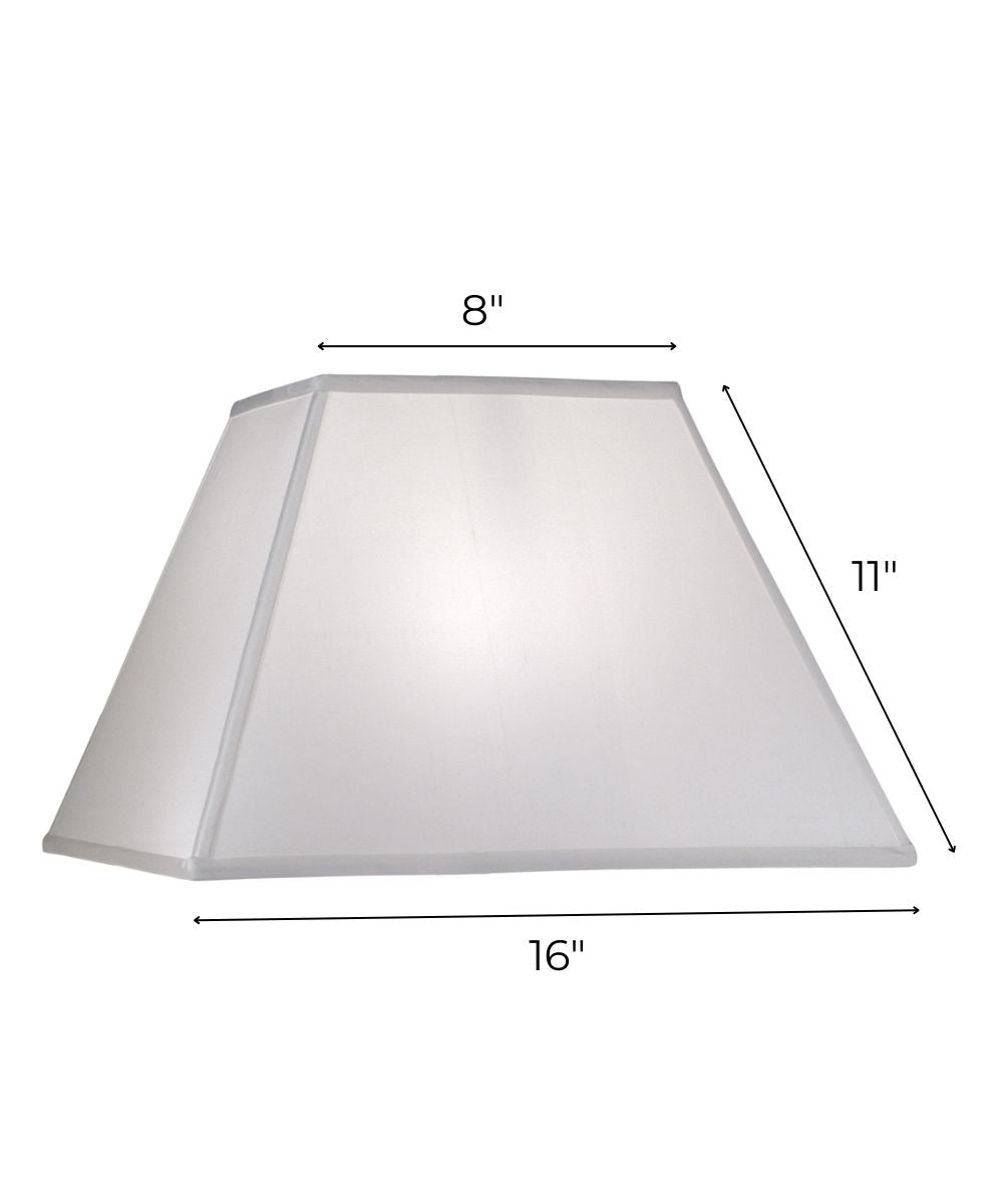 8x16x11 Off White Silk Shantung Tapered Square Hardback Lampshade