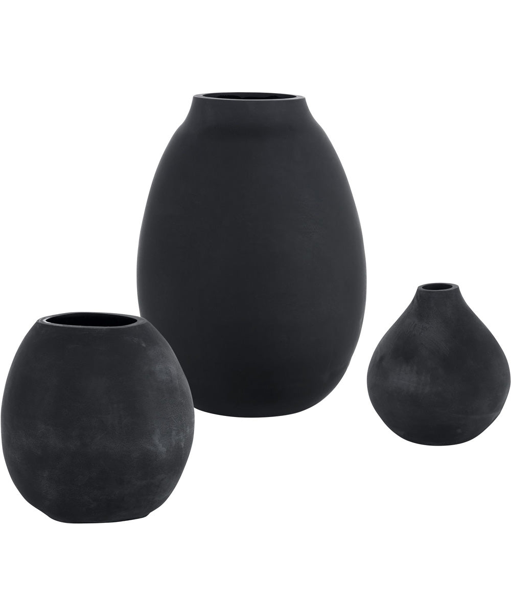 Hearth Matte Black Vases, Set of 3