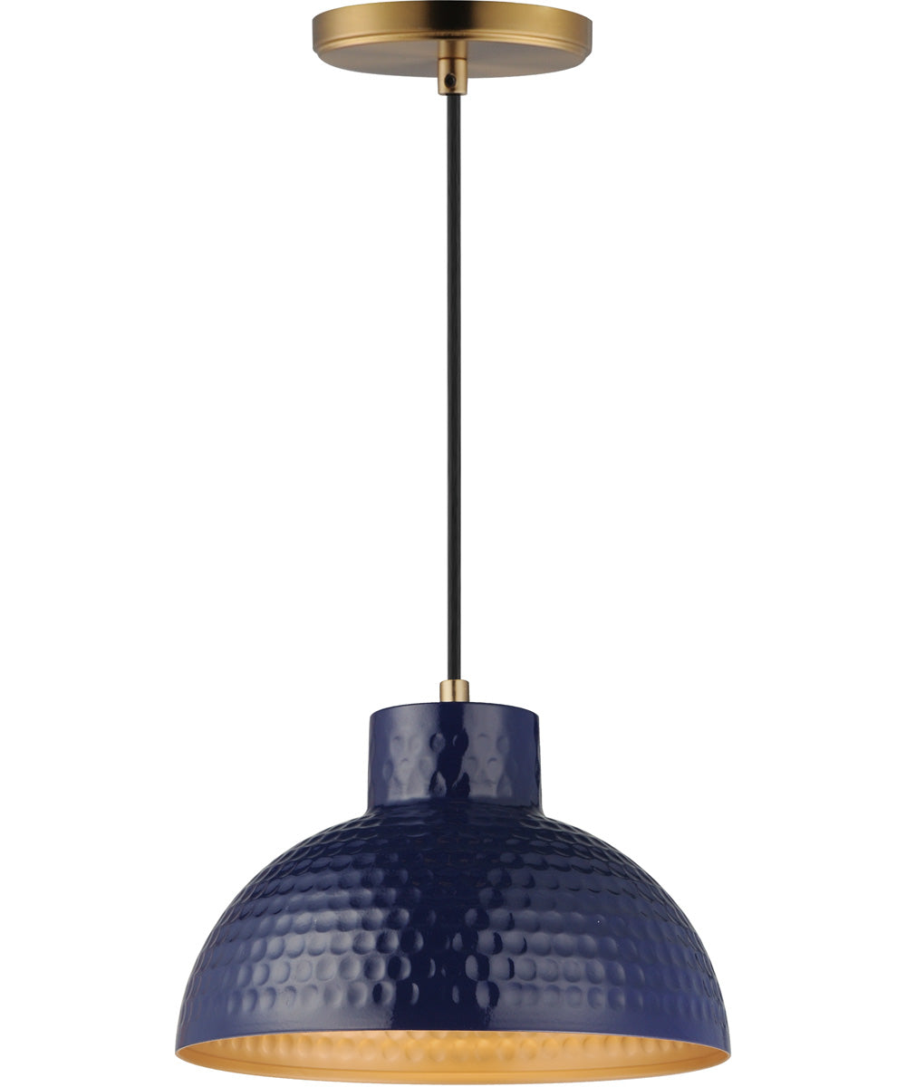 Rockport 10 inch 1-Light Pendant Green / Natural Aged Brass