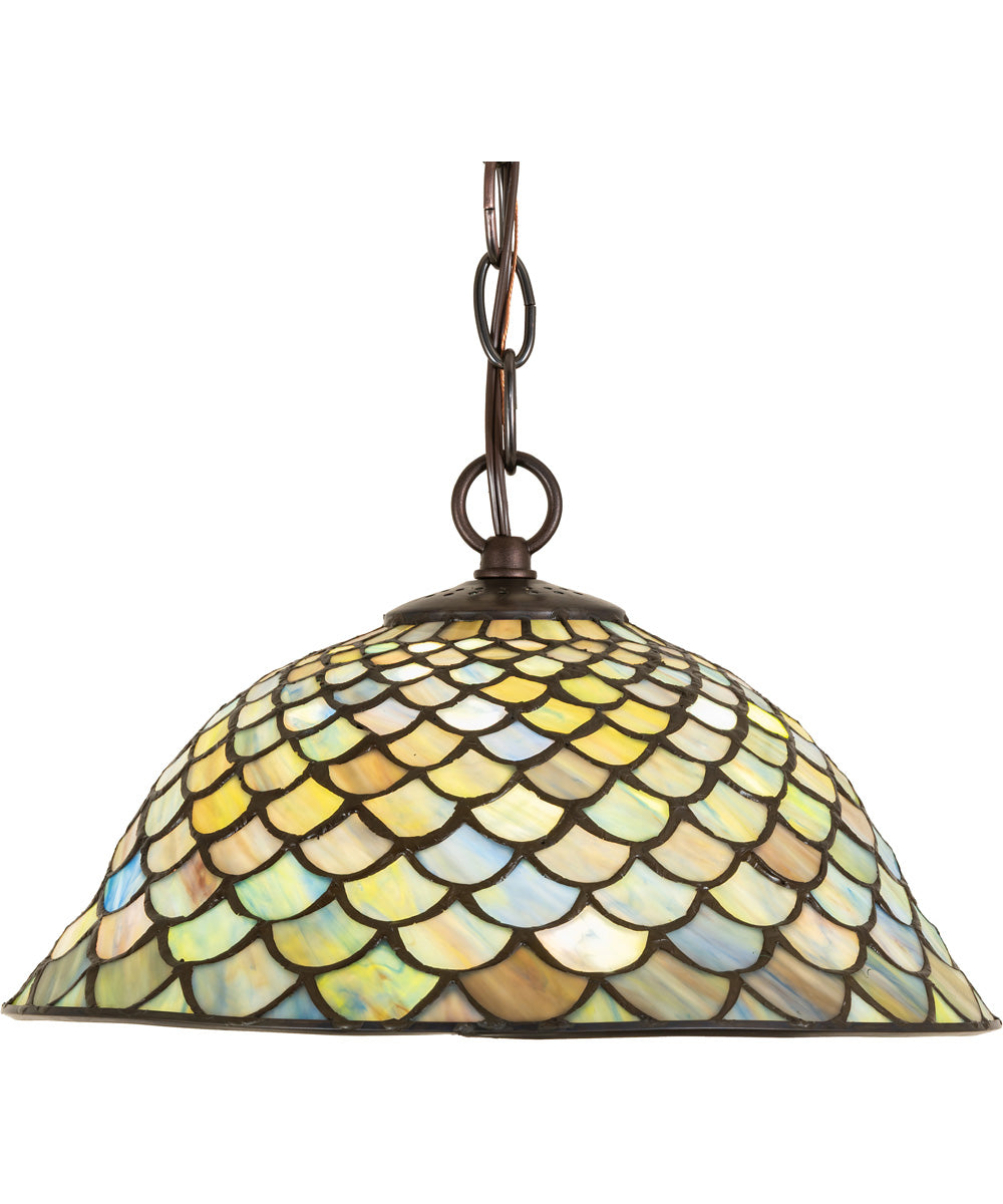 12" Wide Tiffany Fishscale Pendant