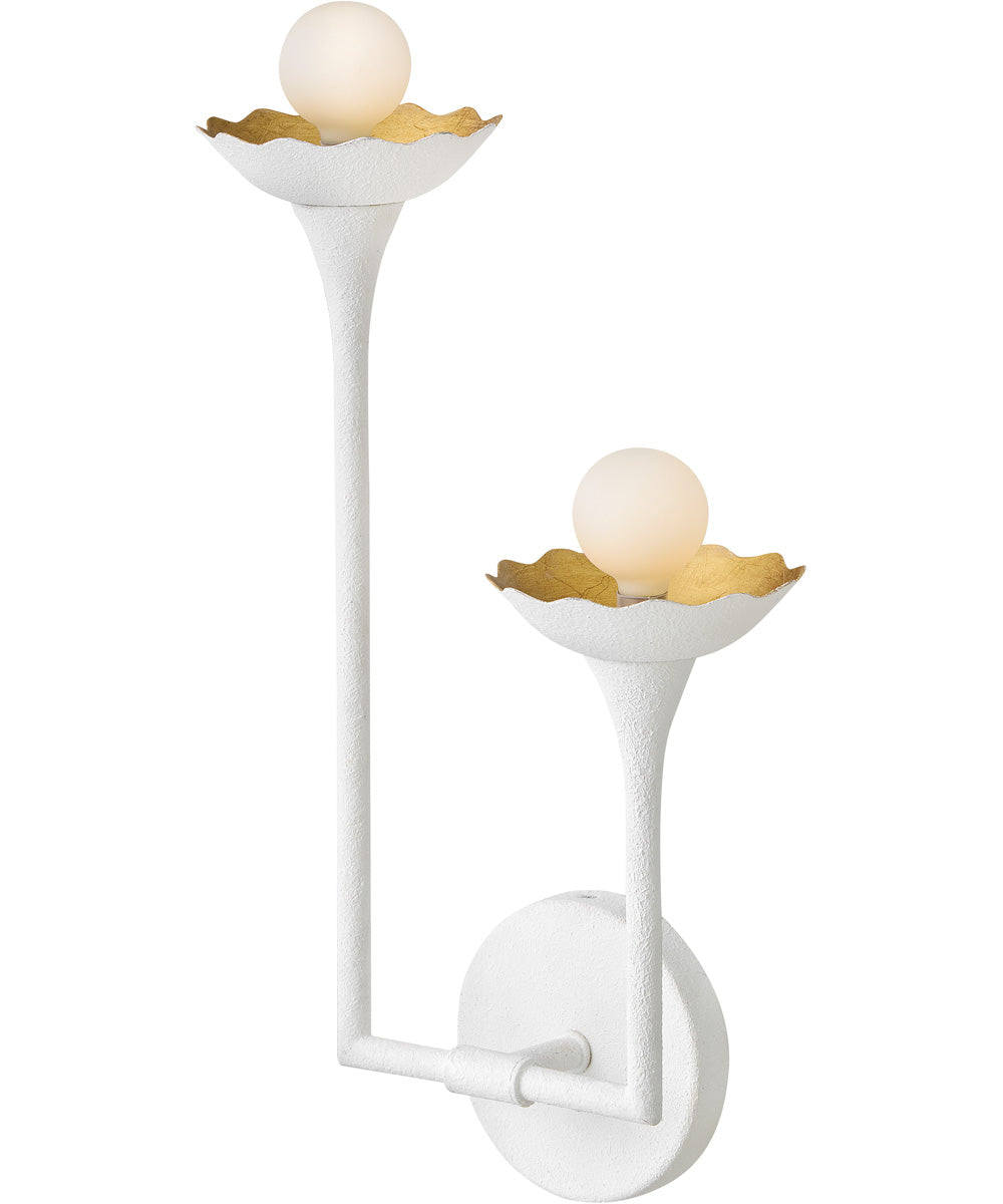 Darla 2-Light Medium Two Light Sconce in Textured Plaster