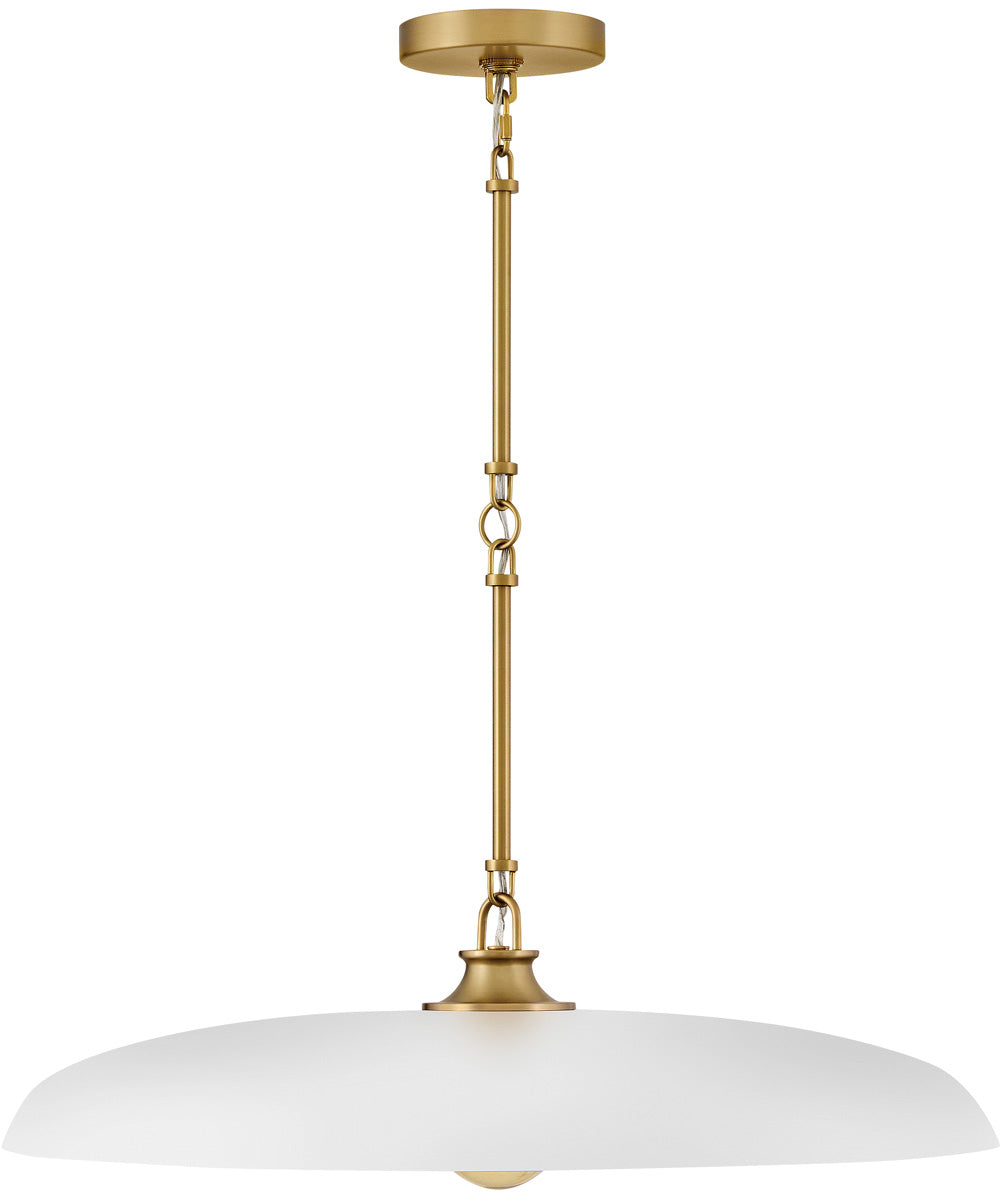 Sadie 1-Light Medium Dome Chandelier in Lacquered Brass