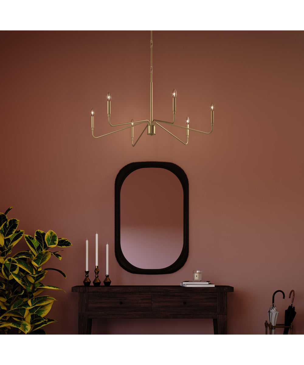 Pilar 6-Light Chandelier Brushed Gold