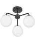Julep 3-Light Medium Semi-Flush Mount in Black
