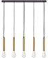 Bobbie 5-Light Large Five Light Linear Chandelier in Lacquered Brass