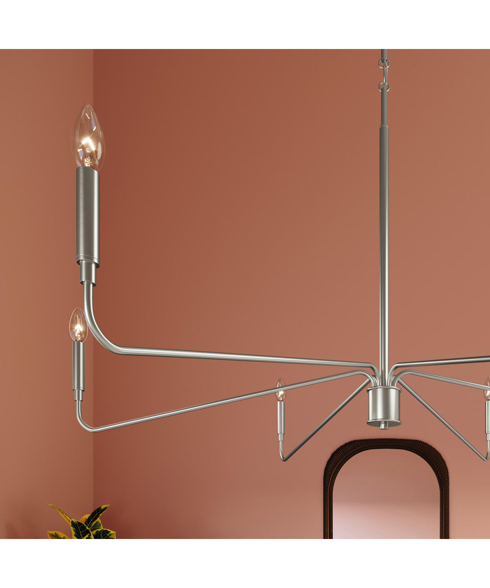 Pilar Extra Large 6-Light Chandelier Brushed Nickel