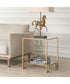 Accent Furniture with Tempeered Glass Top and Mirror Antique Gold