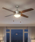 50" Europa 4-Blade Ceiling Fan Brushed Nickel Motor Finish and Walnut Blade Finish with Integrated LED Light