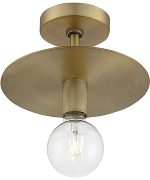 10"W Bizet 1-Light Close-to-Ceiling Vintage Brass