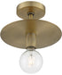 10"W Bizet 1-Light Close-to-Ceiling Vintage Brass