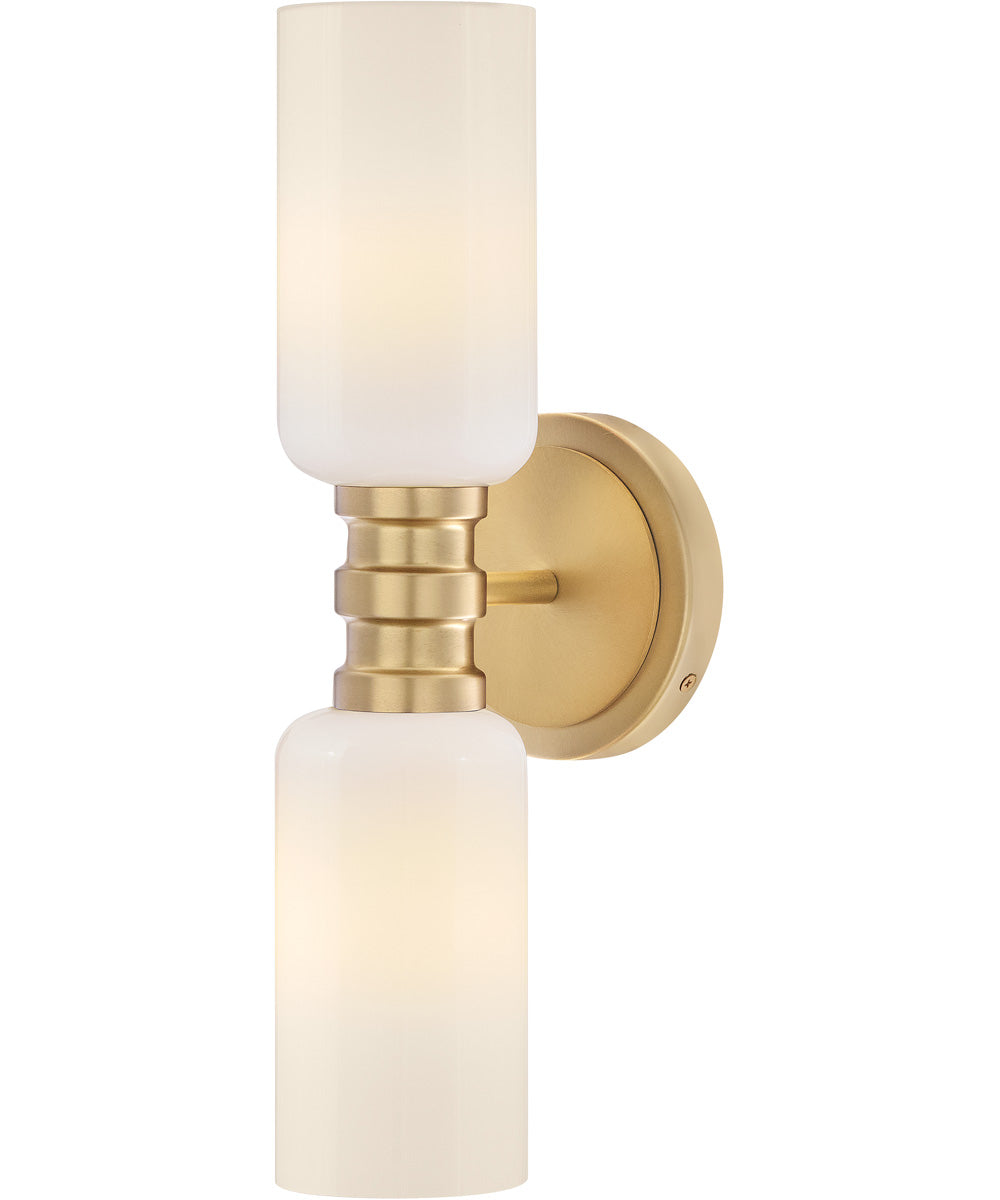 Naomi 2-Light Medium Two Light Sconce in Lacquered Brass