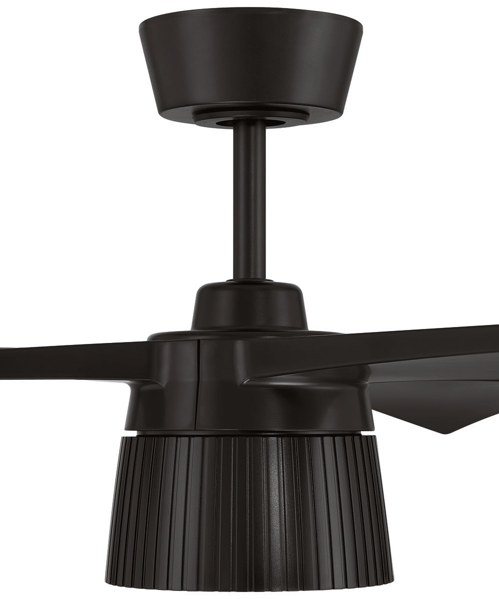 Canto 52" 3-Blade Indoor/Outdoor Rated Damp Ceiling Fan 1-Light Fan Flat Black