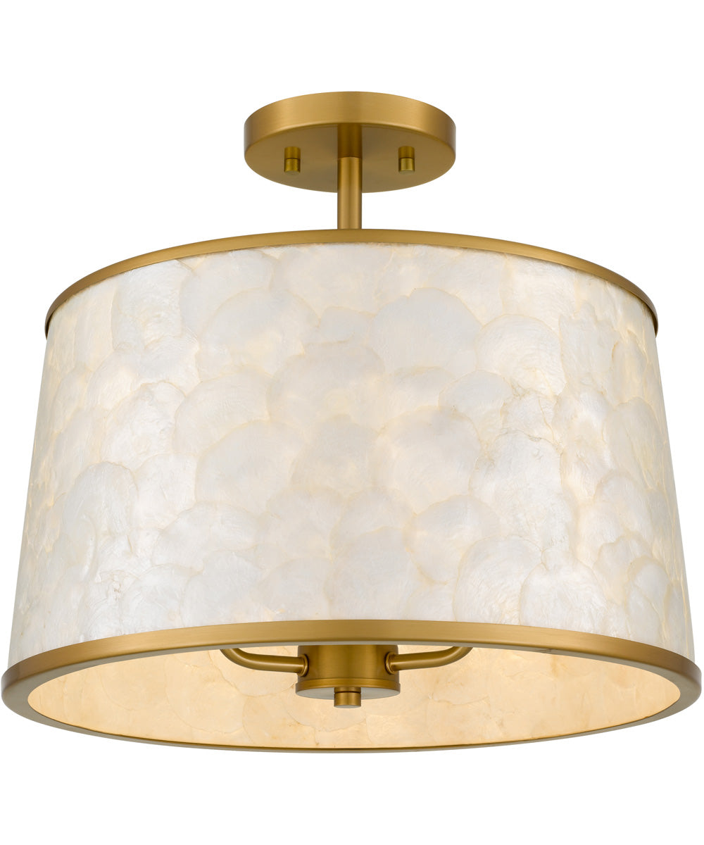 Windley 3-light Semi Flush Mount Brushed Gold