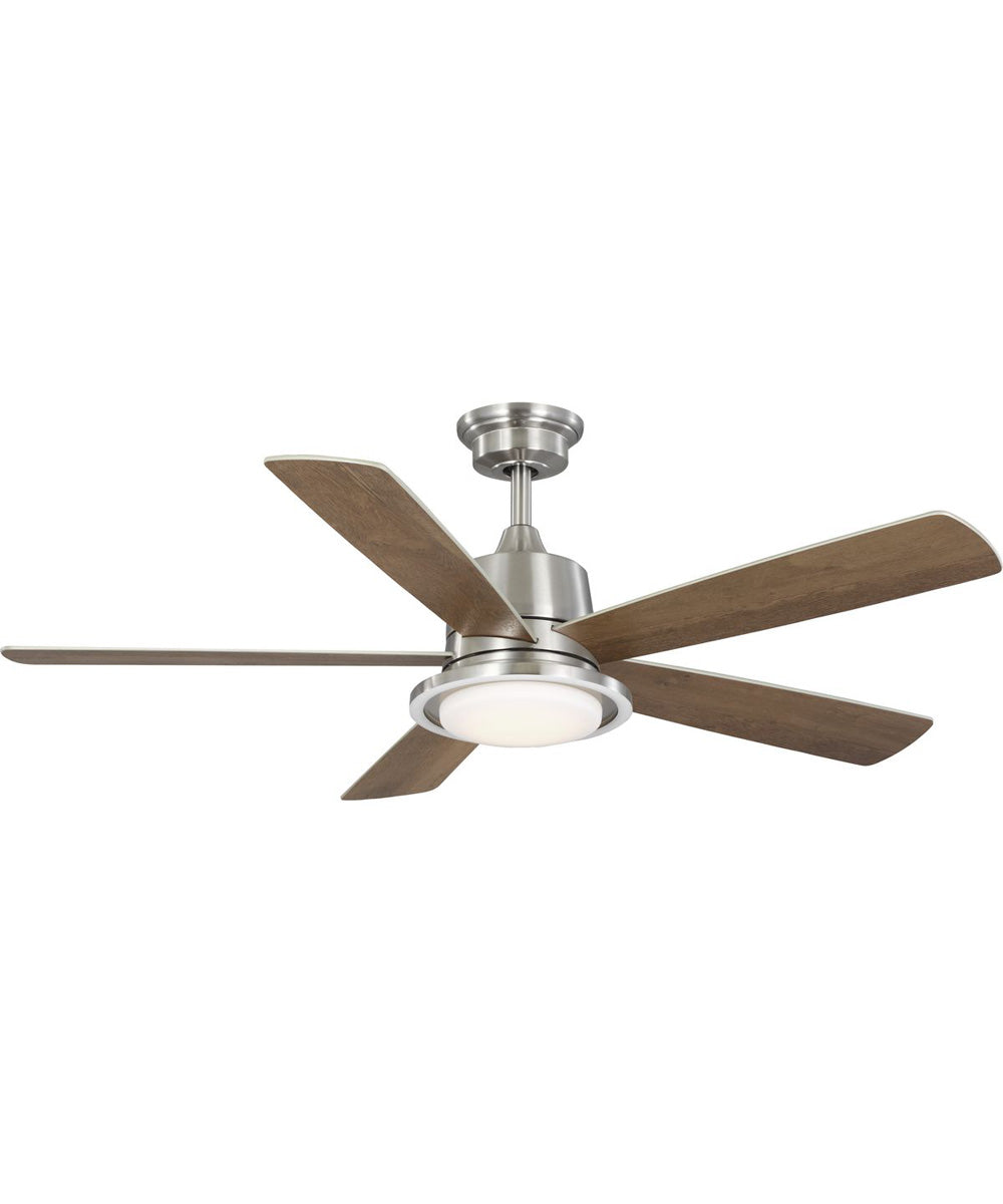 Tarsus 52 in. Five -Blade Ceiling Fan with Integrated CCT-LED Light Brushed Nickel