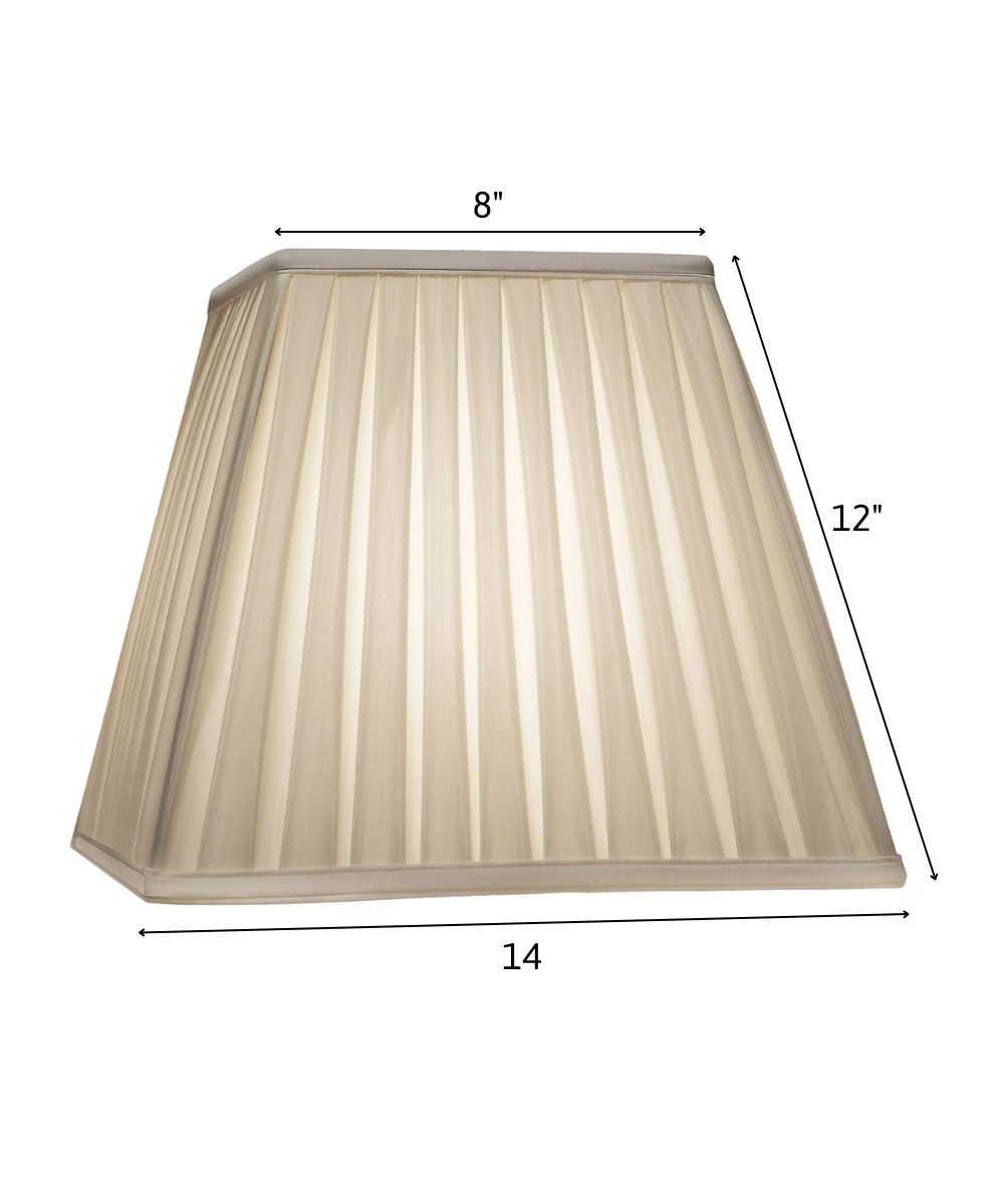 8x14x12 Oyster Box Pleat Silksheen Tapered Square Softback Lampshade