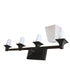 27"W 4-Light LED Bath Vanity Light Fixture Oil Rubbed Bronze Finish with Square Glass Shades