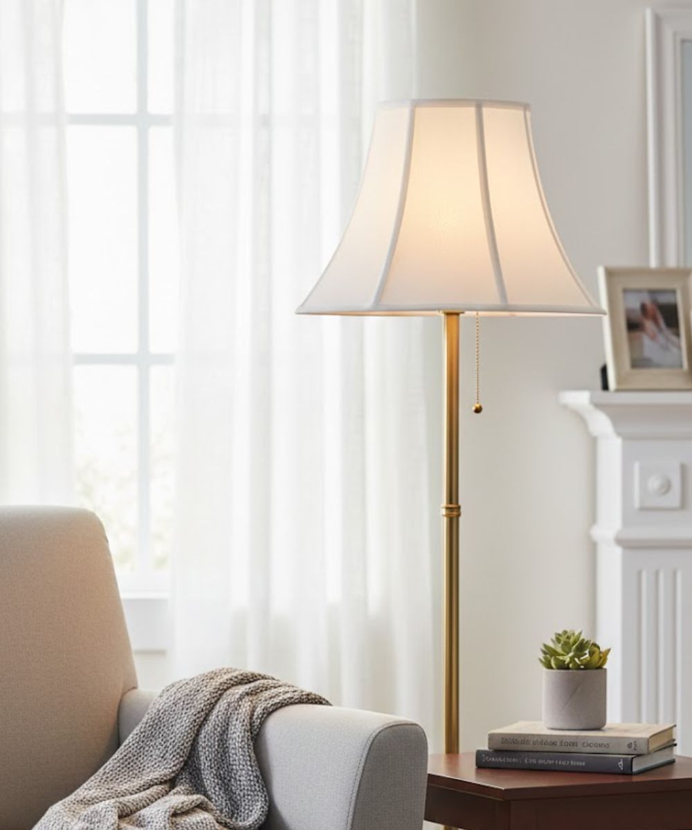 9x18x13 Off White Silk Shantung Bell Softback Lampshade