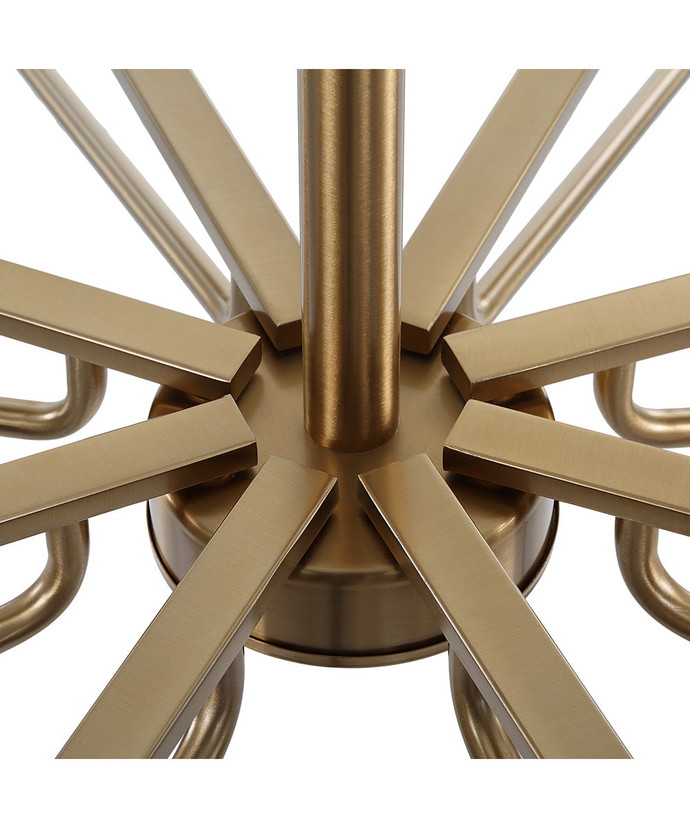 Lassen 8 Light Brass Chandelier