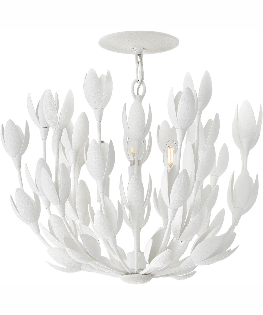 Flora 3-Light Large Convertible Semi-Flush Mount in Textured Plaster